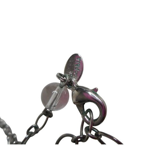 lia sophia Costume Necklace white abstract beads pearls on silver tone 19" drop - Picture 5 of 5